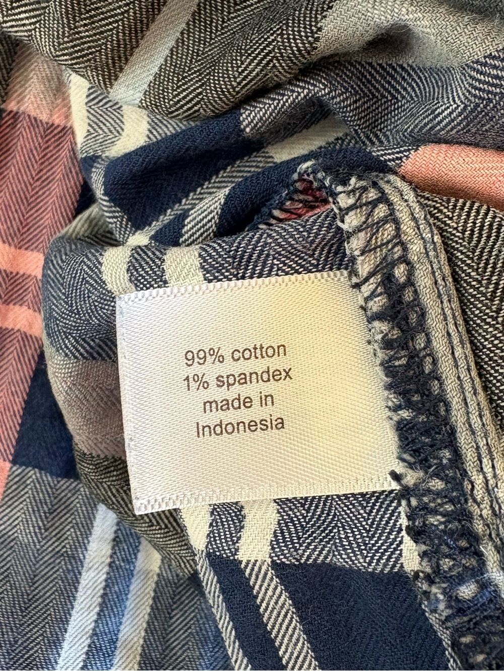 Lane Bryant Navy, Pink & Gray Plaid Shirt 14/16 EUC 99% Cotton Preppy Academia - Picture 6 of 9